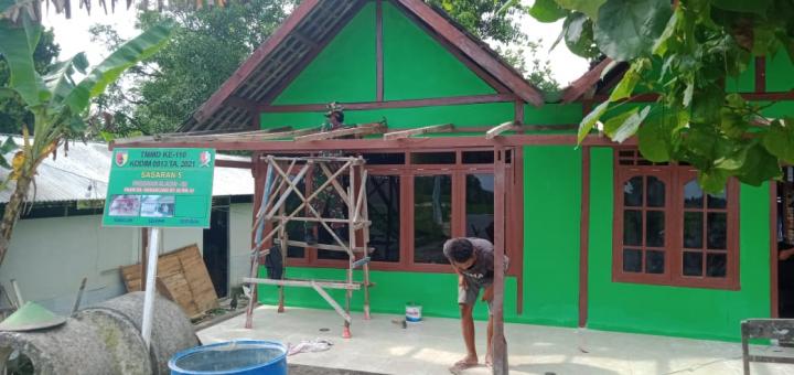 Program Aladin TMMD Bojonegoro, Satgas Kerjakan Teras Rumah Pasir
